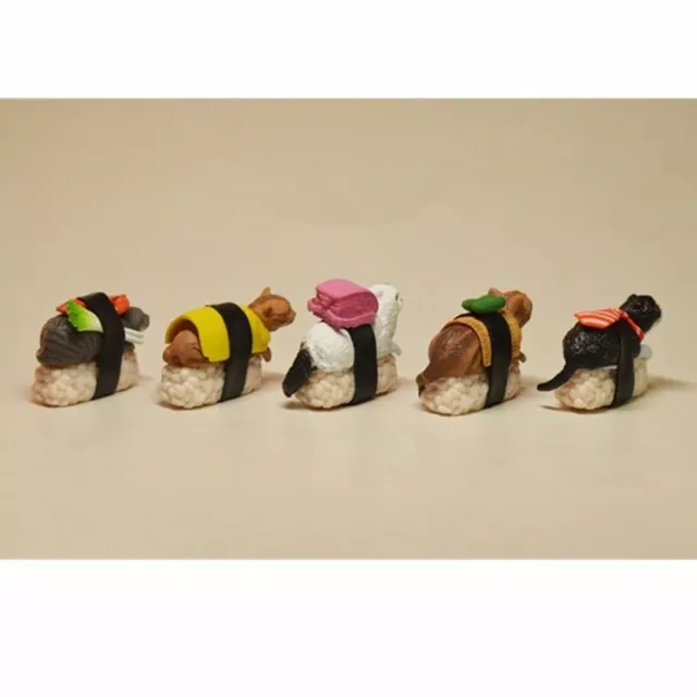 5pcs Kitan Club Capsule Sushi Neko Cat Meow Mini Figure Kitty Collection Set
