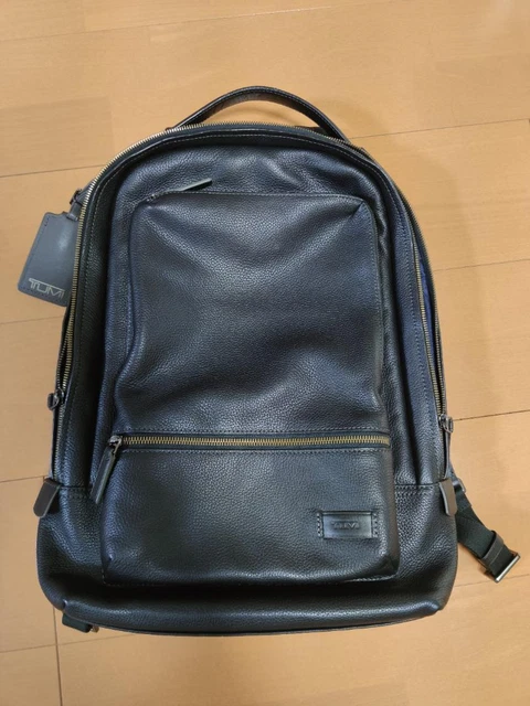 Tumi Harrison Bates Men's Backpack Bag Leather Black 39x24x7cm Used