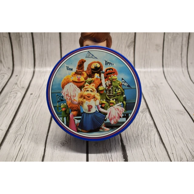 Vintage 1989 Jim Henson Muppets 7" Round Tin Kermit Animal Miss Piggy Gonzo