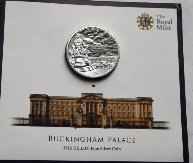 One Hundred Pound £100 2015 Buckingham Palace .999 Silver Royal Mint Pack 