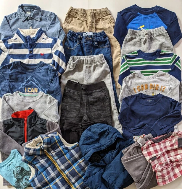 21 pc LOT Infant Baby Boy Clothes 2T 24 months Tops Pants Jeans PJs Jacket Vest