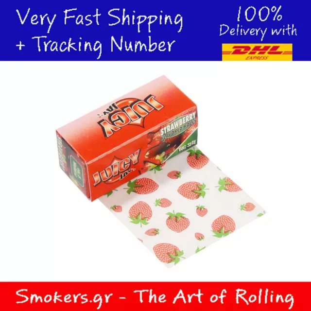 3x Juicy Jays Strawberry 5 Meter Rolling Paper Roll