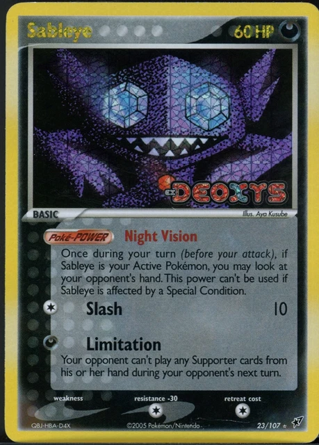 Pokemon EX Deoxys REVERSE HOLO Sableye 23/107 - Near Mint (NM) "DBA"