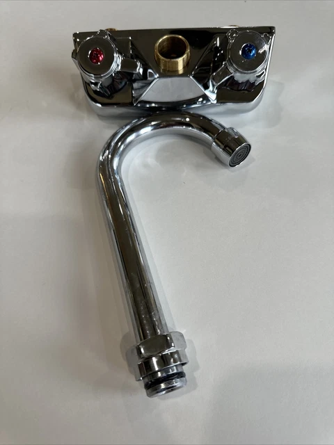 Wall Mount Bar Sink Faucet Gooseneck - 4" Commercial Grade Foodservice