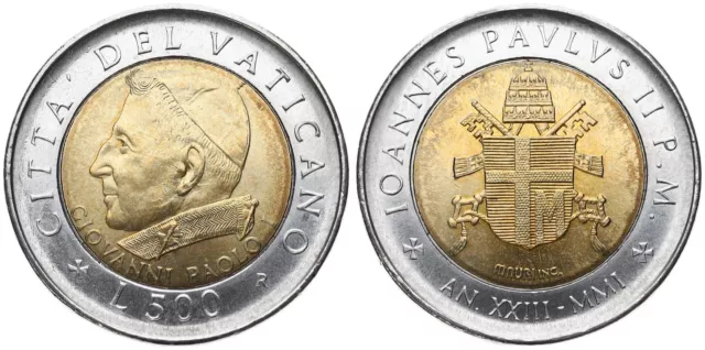 Vatikan - Vaticano 500 Lire 1982-2001 - verschiedene Jahrgänge