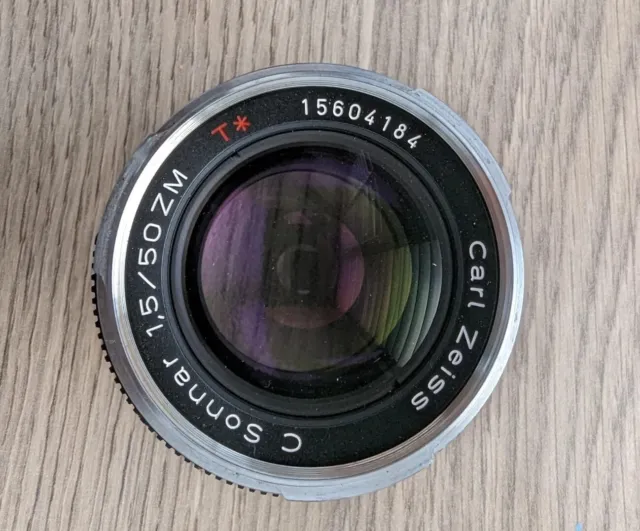 Carl Zeiss C Sonnar T* 50mm F/1.5 ZM Lens (Black) + Hood + Filters [used]