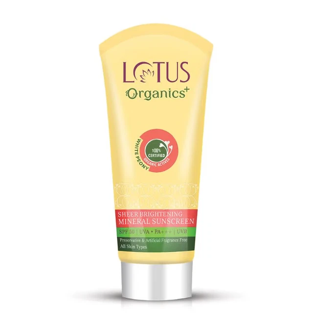 Lotus Organics Sheer Brightening Mineral Sunscreen SPF 50 PA+++ (50 g)