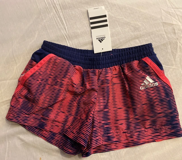 Mini pantaloncini Adidas Climacool per ragazze rosa con tasche rifiuti elasticizzati 3-4 anni