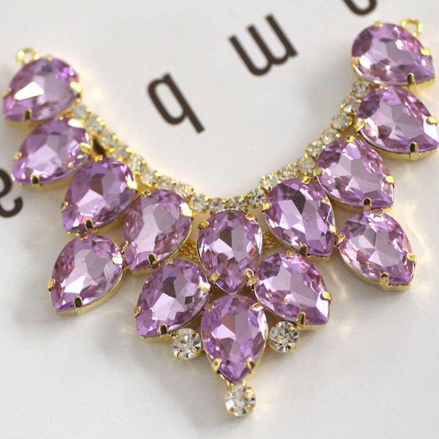 1X Bling Pedrería Para Coser Aplicación para Abdomen Baile Vestido Escote en V Costura