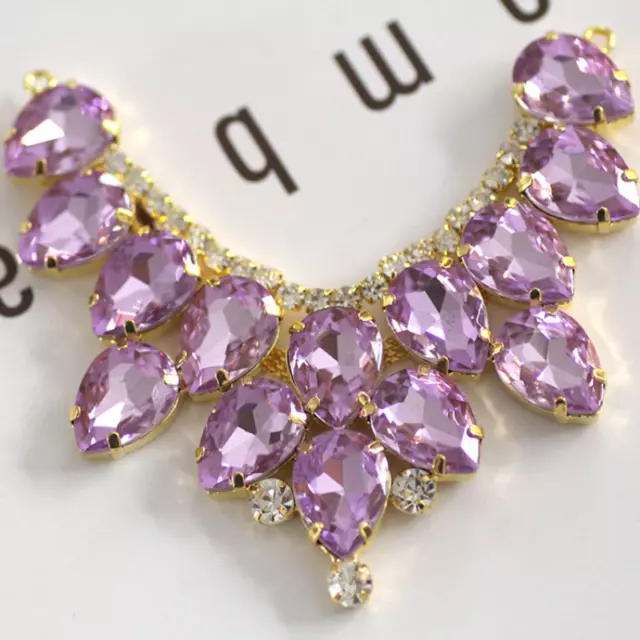1X Bling Strass Cucire Applicazione per Ventre Danza Abito Scollo A V Cucito