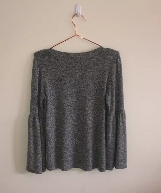 GIBSON WOMENS bell Sleeve Cozy Fleece Pullover in gray size XS 3