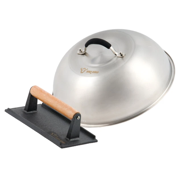 BBQ-Toro Edelstahl Wärmeglocke mit Fleischbeschwerer | Burgerglocke *B-Ware*