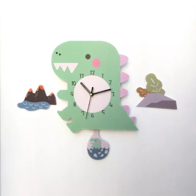 Nursery Cartoon Animals Wall Clock DIY Craft Silent Clock Home Bedroom Decor