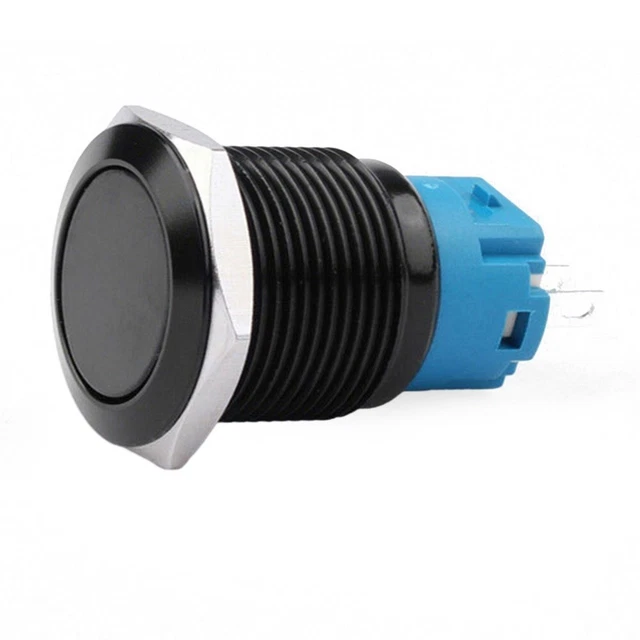 Buttons Metal Buttons 12V-24V 12mm 5pcs/Set Black Button Metal Momentary
