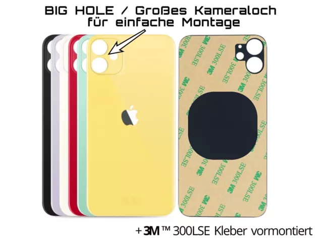 Apple iPhone 11 Akkudeckel Ersatz Backcover Rückseite BIG HOLE Großes Kameraloch