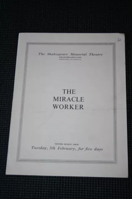 The Miracle Worker - 1960 Shakespeare Memorial Theatre Programme - Anna Massey