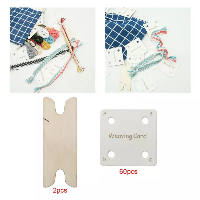 60Pcs Tablet Weaving Card for Loom or Loom Handcrafts Paper Loom Cards