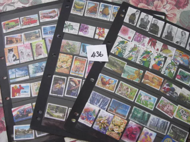 3 PAGES of USED AUST. STAMPS Lot 436 ALL DIFFERENT OFF PAPER SETS WHEN AVAILABLE