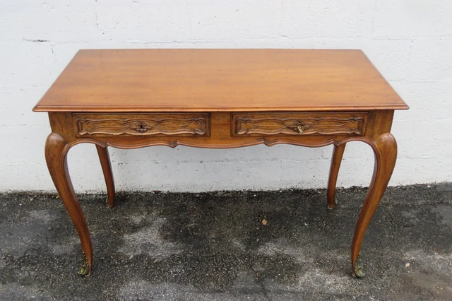 French Hand Carved Partners Writing Office Desk 4946