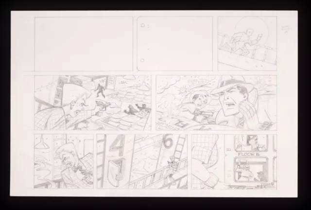 Original Art from the Dick Tracy Comic Strip (c. 2011) Pencils by Joe Staton