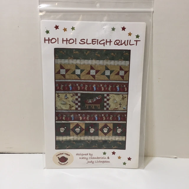 Ho! Ho! Sleigh Quilt Pattern 30.5" x 43.5" Cracked Teapot