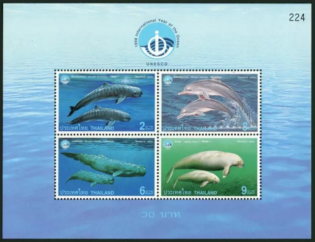 Thailand 1818a,MNH. Year of the Ocean-1998.Whales,Dugong.