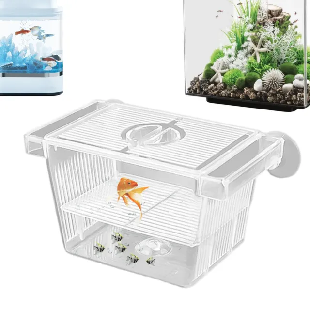 Aquarium Fish Tank Breeding Box Fish Hatchery Incubator Breeder Rearing Box