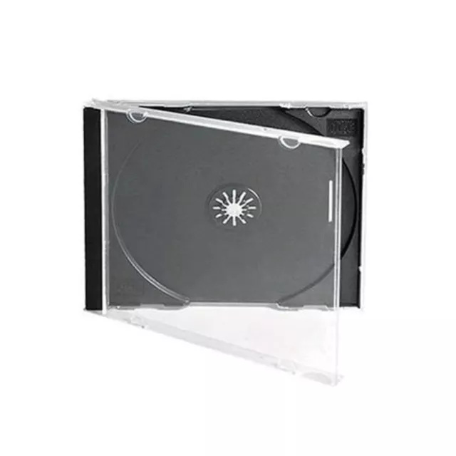 10 x Single Standard 10 mm CD Jewel Plastic Case with Black Tray for 1 Disc