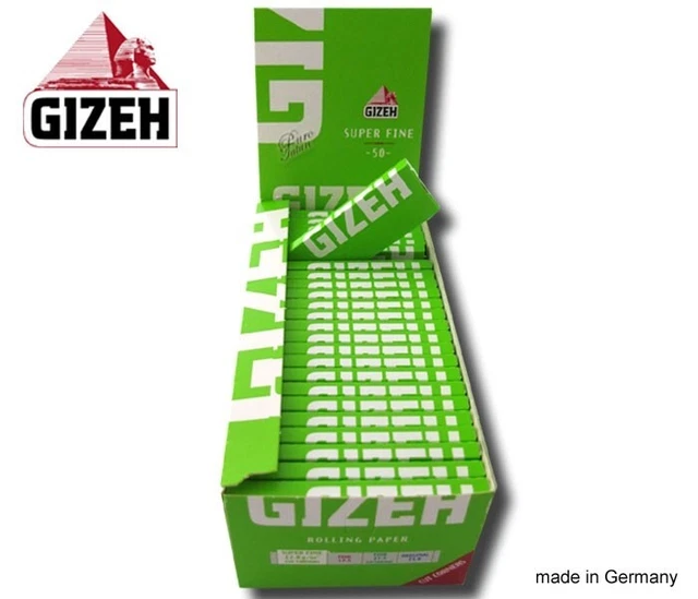 100 LIBRETTI ROLLING PAPER Super Fine Verde Cartina Corta GIZEH Cartine