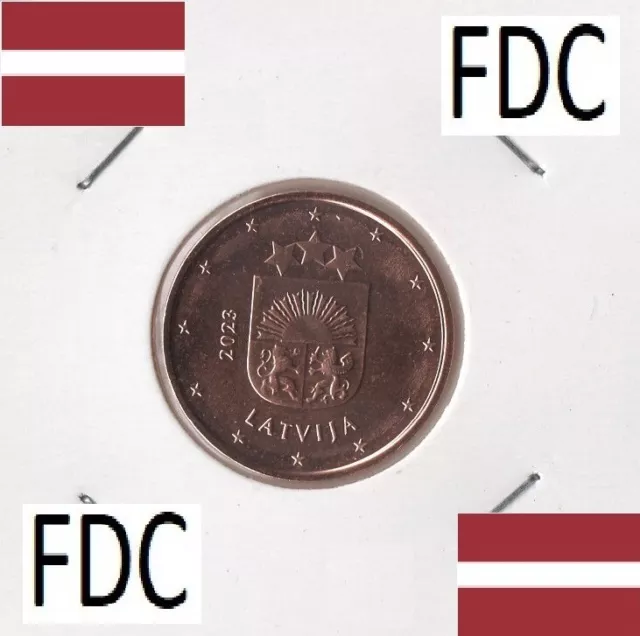 LETTONIA LATVIA 5 cent 2023 FDC