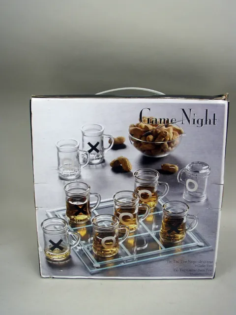 Game Night Tic Tac Toe Drinking Game by Crystal Clear In Original Box