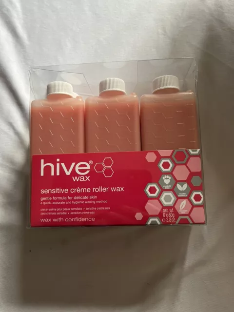 HIVE Wax 6 X 80g SENSITIVE CREME Gentle Roller Wax CARTRIDGE Hair Removal