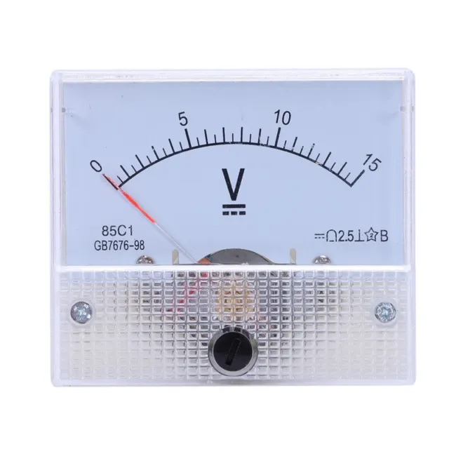 85C1 Quadrante sintonizzazione fine misuratore pannello volt analogico misuratore DC 0-15V E7Y9