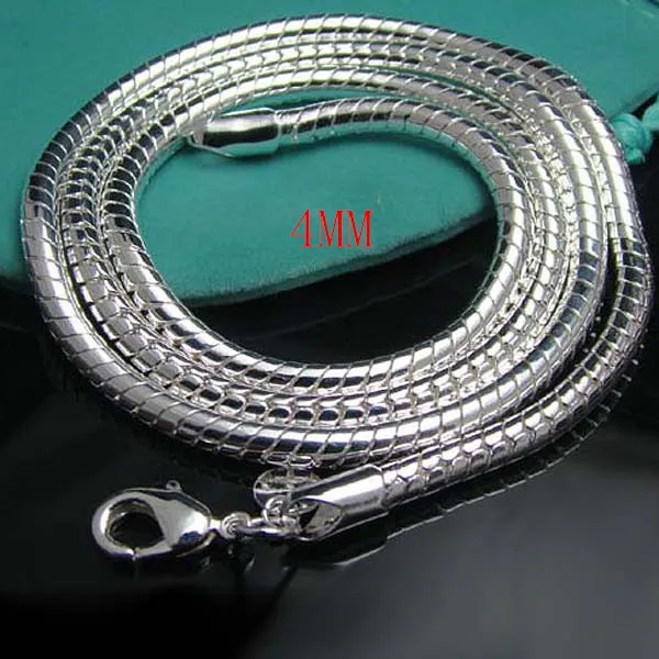 1 STCK. 925 Sterling Massiv Silber Heiß Verkauf Schlangenketten Halskette 3 mm 4 mm 16 Zoll-30 Zoll 2