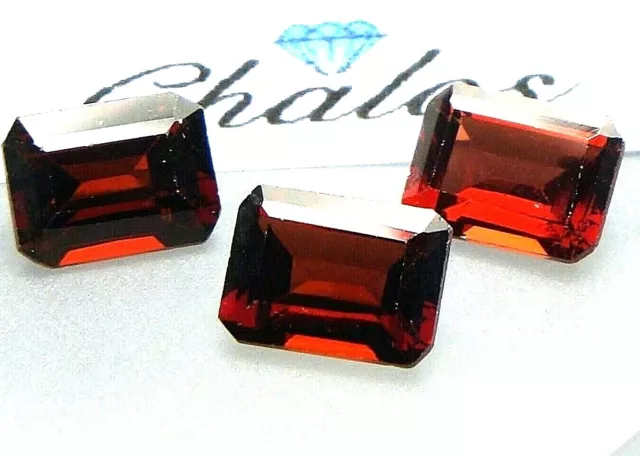 1x Rot Granat - Octagon facettiert  6x8mm (RG012)