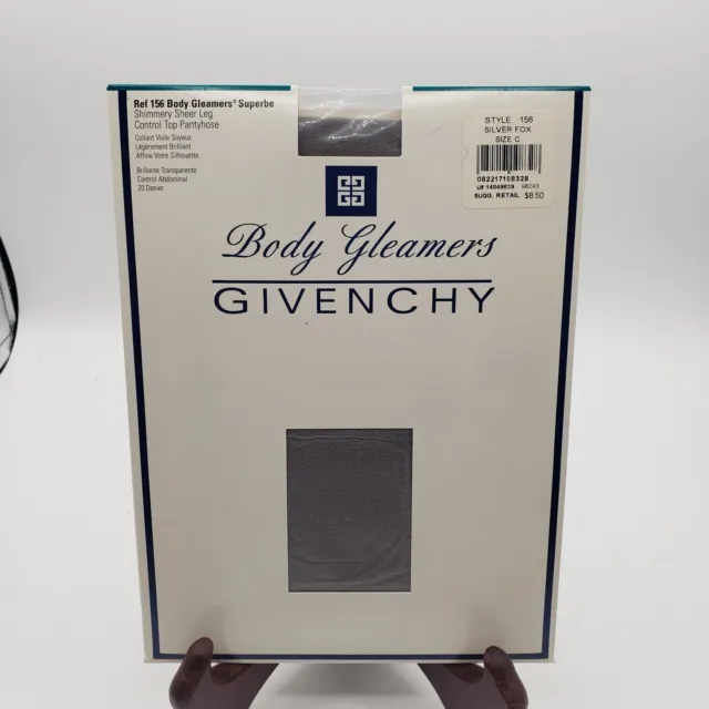 Givenchy Hoisery 156 Body Gleamers Pantyhose Control Top Silver Fox Size C New