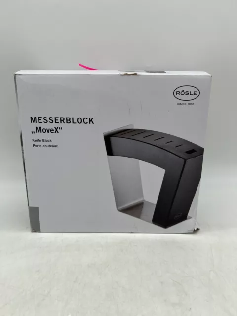 RÖSLE Messerblock MOVE-X schwarz für 6 Messer + Wetzstahl/Schere beschädigt