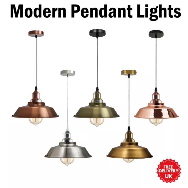 Vintage Pendant Light Shade Retro Industrial Metal Hanging Ceiling Lampshade E27