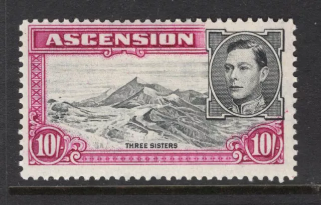 M22790 Ascension 1938 SG47 KGVI: 10/- black & bright purple perf 13.5 LMM