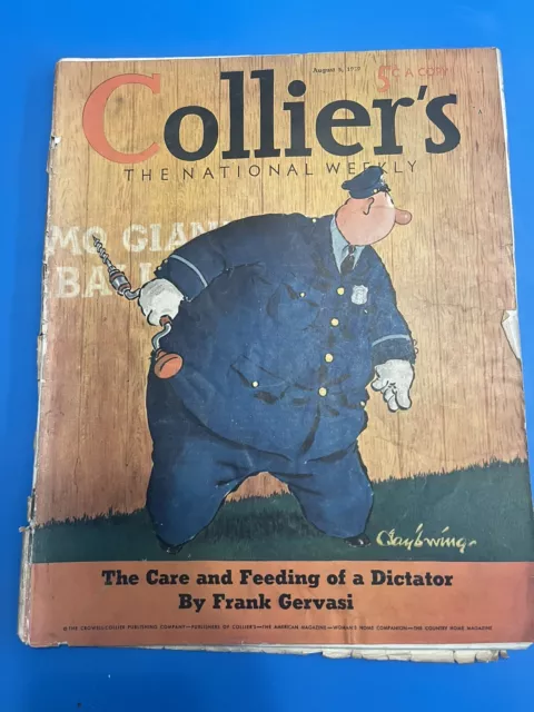 Collier's Magazine Aug 5 1939 VINTAGE COKE COCA COLA  AUTO AD ADVERTISEMENTS