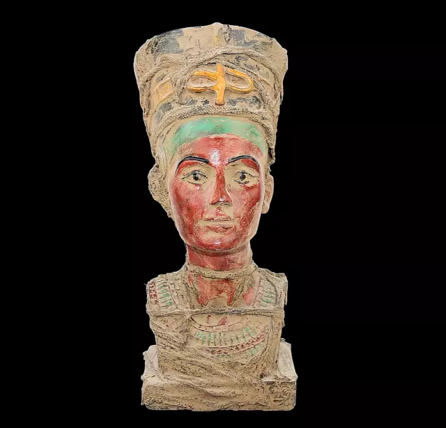 RARO ANTICO EGIZIANO ANTICO Statua della testa della regina Nefertiti del... 2