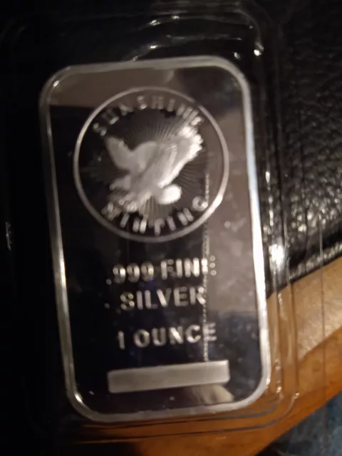 1 Troy oz Sunshine Mint .999 Fine Silver Bar Mint Mark SI Sealed