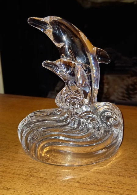 RCR, Crystal Dolphins Paperweights, Figurines, Ornaments