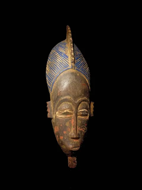 African mask antiques tribal Face vintage Wood Carved Hanging - DANCE MASK-4800