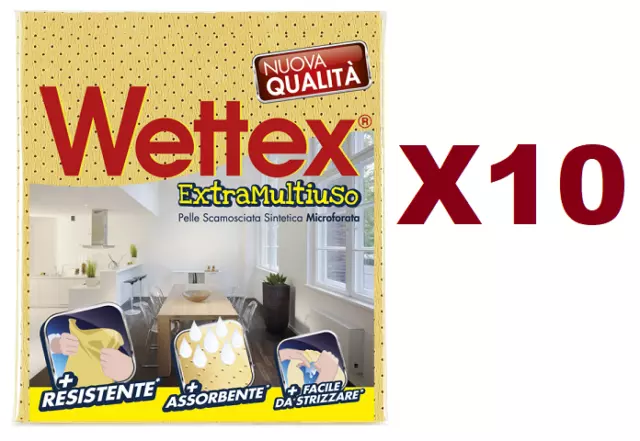 10 WETTEX PANNO Extra Multiuso Pelle Scamosciata Sintetica Microforato Pc  Tv EUR 41,90 - PicClick IT