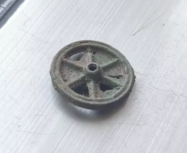 Antique wheel amulet pendant ancient artifact Scythians, Roman Empire, Sarmatian 2