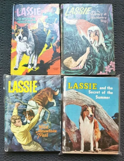 4 Whitman TV Books 1960's - 4 Lassie Books "Classic Covers"