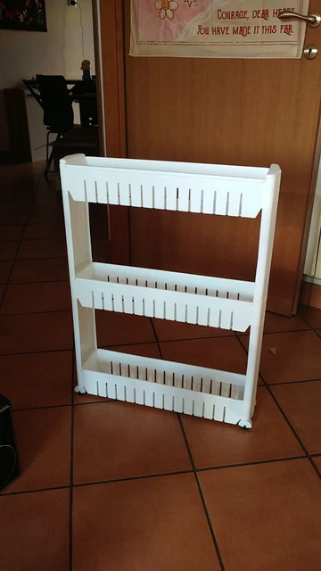 Mobiletto Bagno Salvaspazio RELAX4LIFE In Bambù Naturale - Alto E Stretto, 140x34x33 Cm, 4 Ripiani Aperti + Armadietto Con Chiusura Magnetica, Kit Antiribaltamento Incluso - 2
