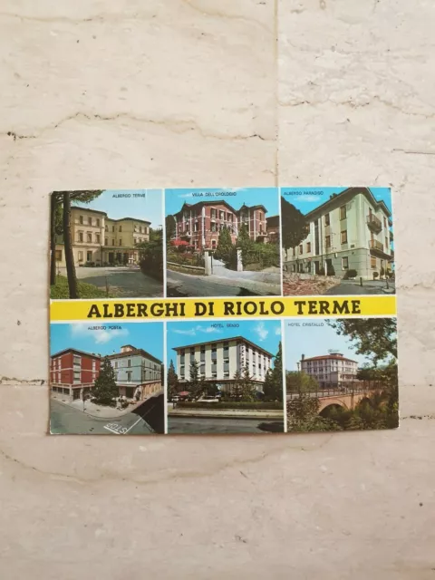 Cartolina alberghi di riolo terme viaggiata vintage