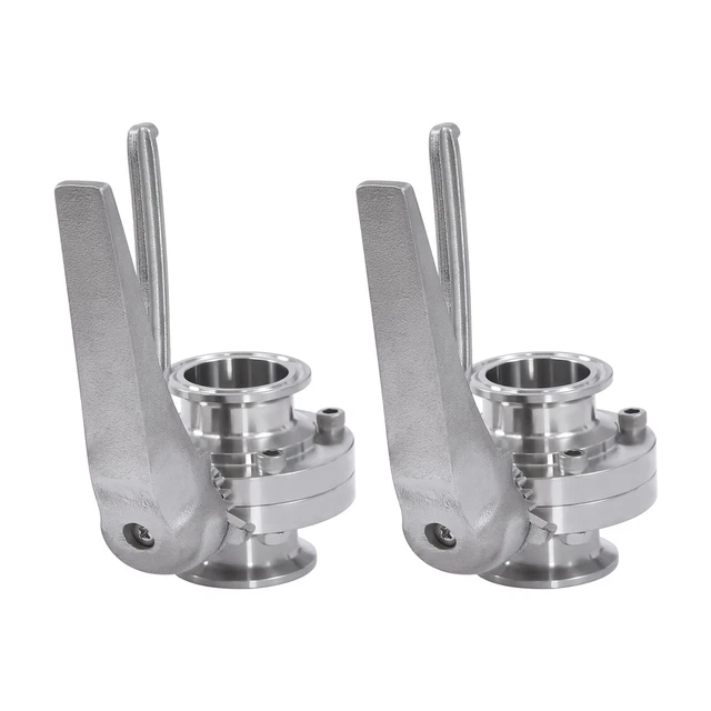 2packs Tri Clamp Butterfly Valves 1.6MPA 2-inch Tube OD 304 Stainless Steel USA
